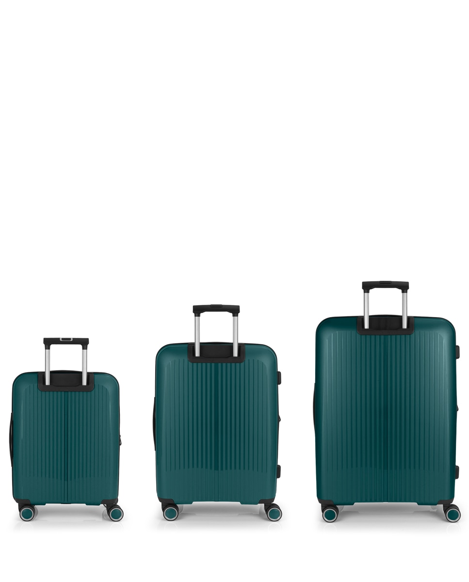 Conjunto de Malas (cabine, Média e Grande) Expansíveis Brooklyn Rígidas com Capacidade Até 221 L Verde-escuro-3