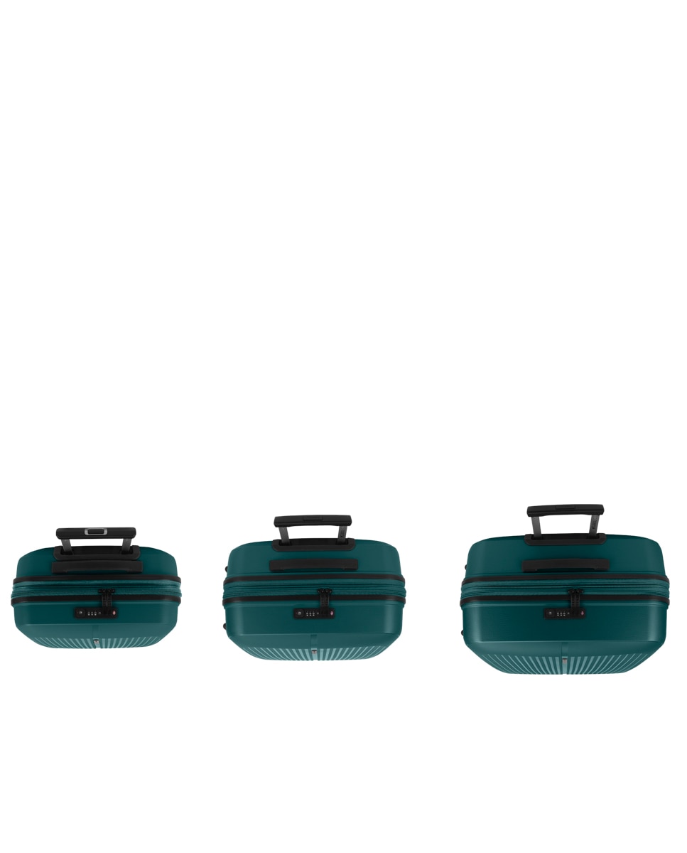 Conjunto de Malas (cabine, Média e Grande) Expansíveis Brooklyn Rígidas com Capacidade Até 221 L Verde-escuro-4