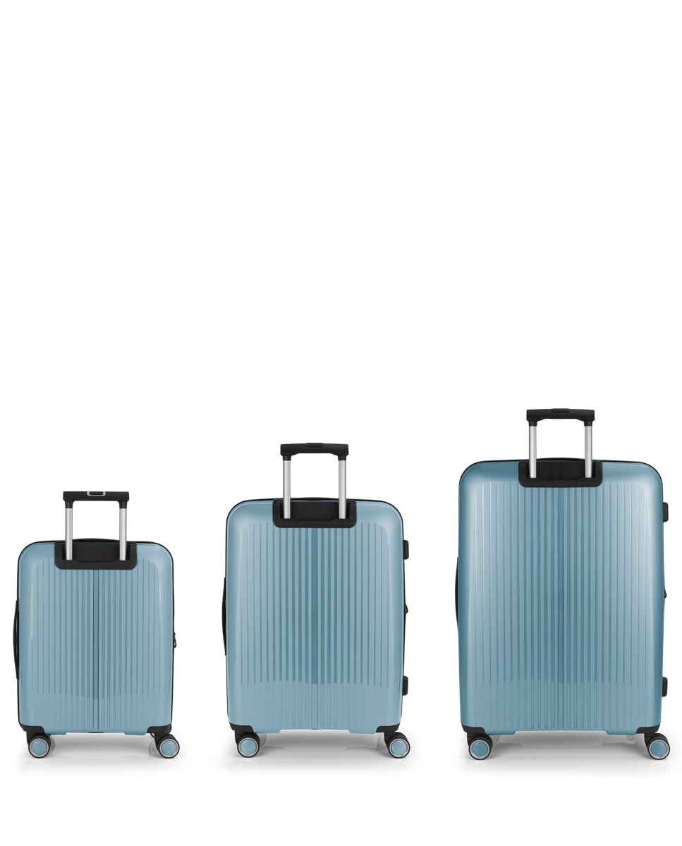 Conjunto de Malas (cabine, Média e Grande) Expansíveis Brooklyn Rígidas com Capacidade Até 221 L Azul-claro-3