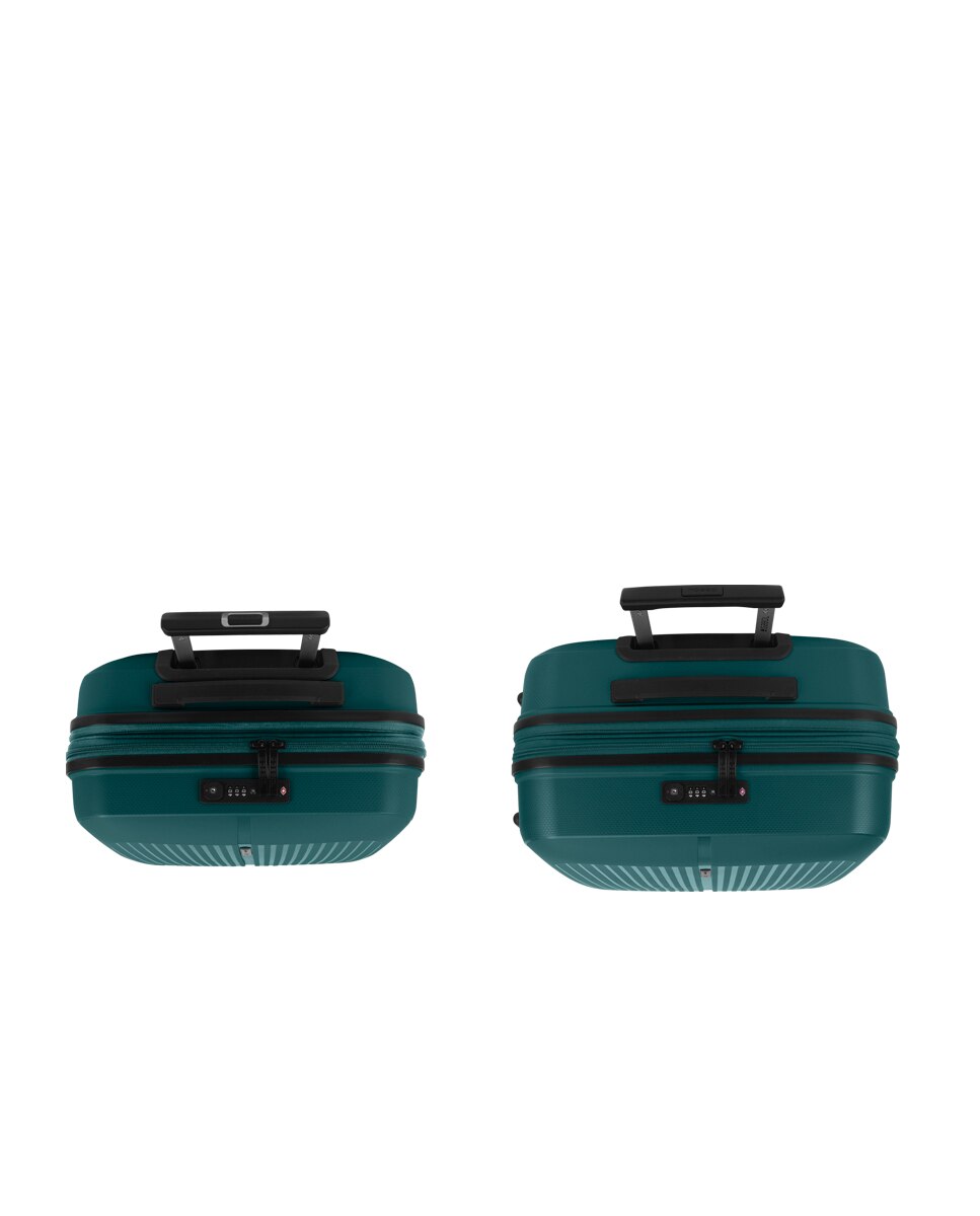 Conjunto de Malas (cabine e Média) Expansíveis Brooklyn Rígidas com Capacidade Até 112,5 L Verde-escuro-4