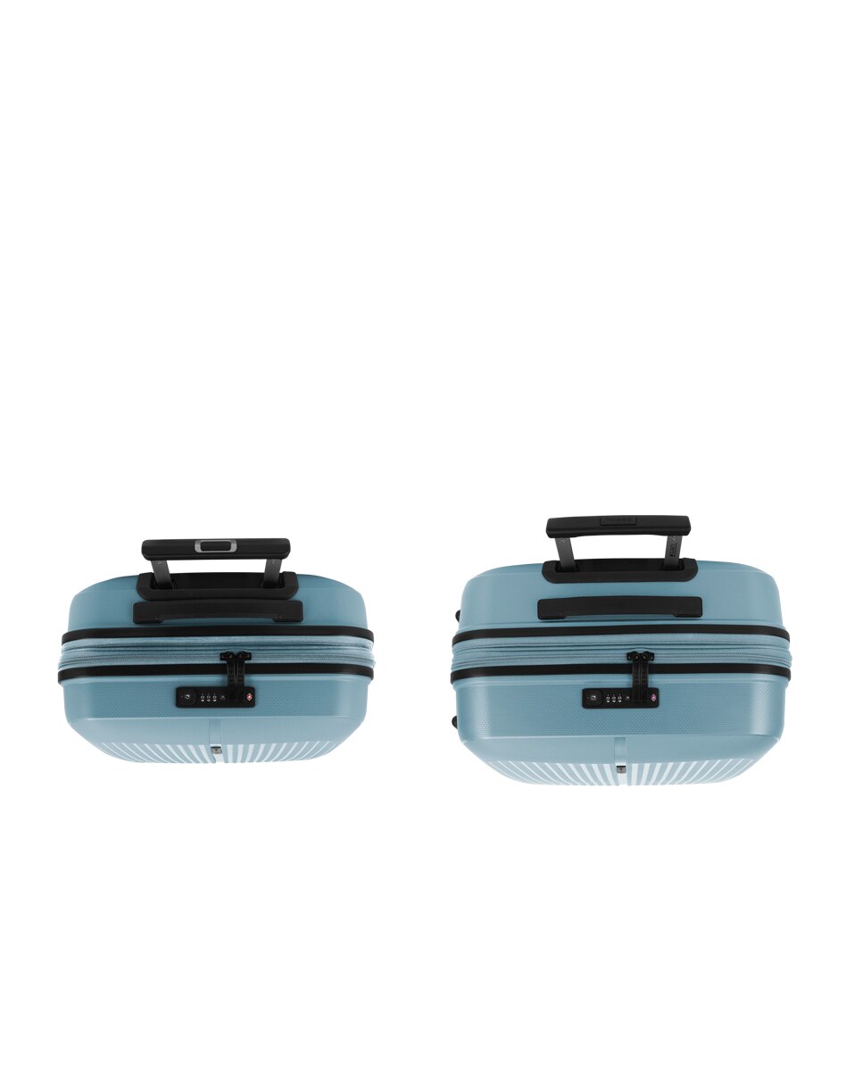 Conjunto de Malas (cabine e Média) Expansíveis Brooklyn Rígidas com Capacidade Até 112,5 L Azul-claro-4