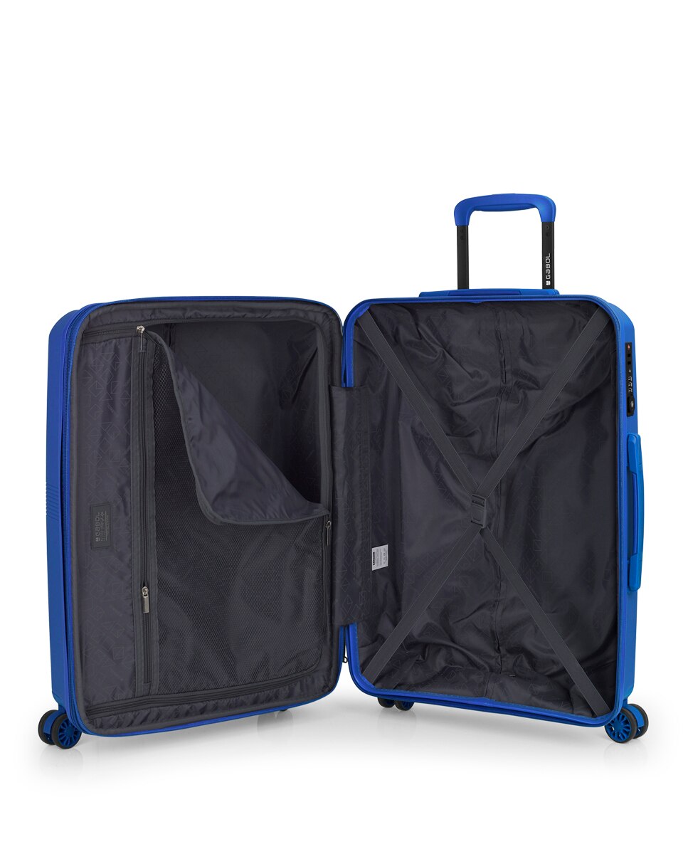 Conjunto de Malas Expandíveis (cabine e Média) Steady, com Capacidade Até 102 L Azul-4