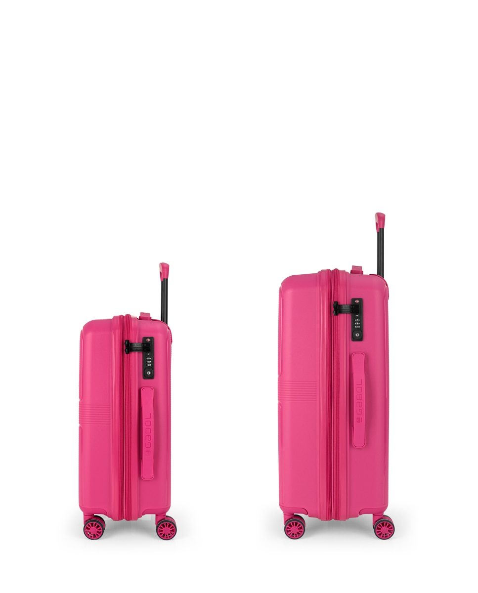 Conjunto de Malas Expandíveis (cabine e Média) Steady, com Capacidade Até 102 L Fúcsia-2
