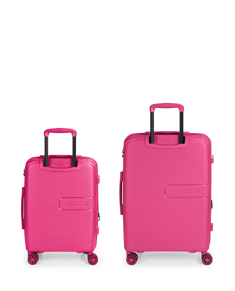 Conjunto de Malas Expandíveis (cabine e Média) Steady, com Capacidade Até 102 L Fúcsia-3