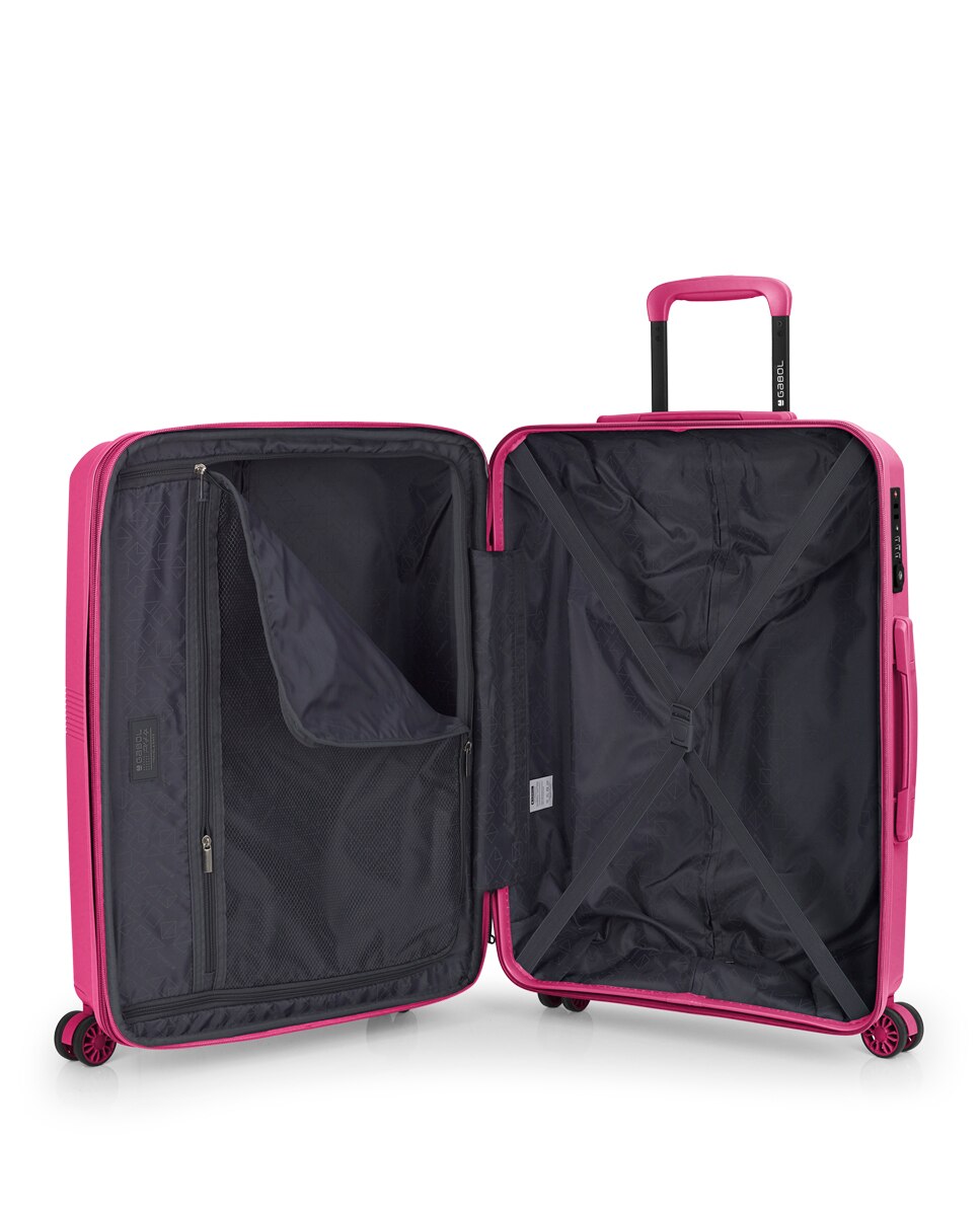 Conjunto de Malas Expandíveis (cabine e Média) Steady, com Capacidade Até 102 L Fúcsia-4