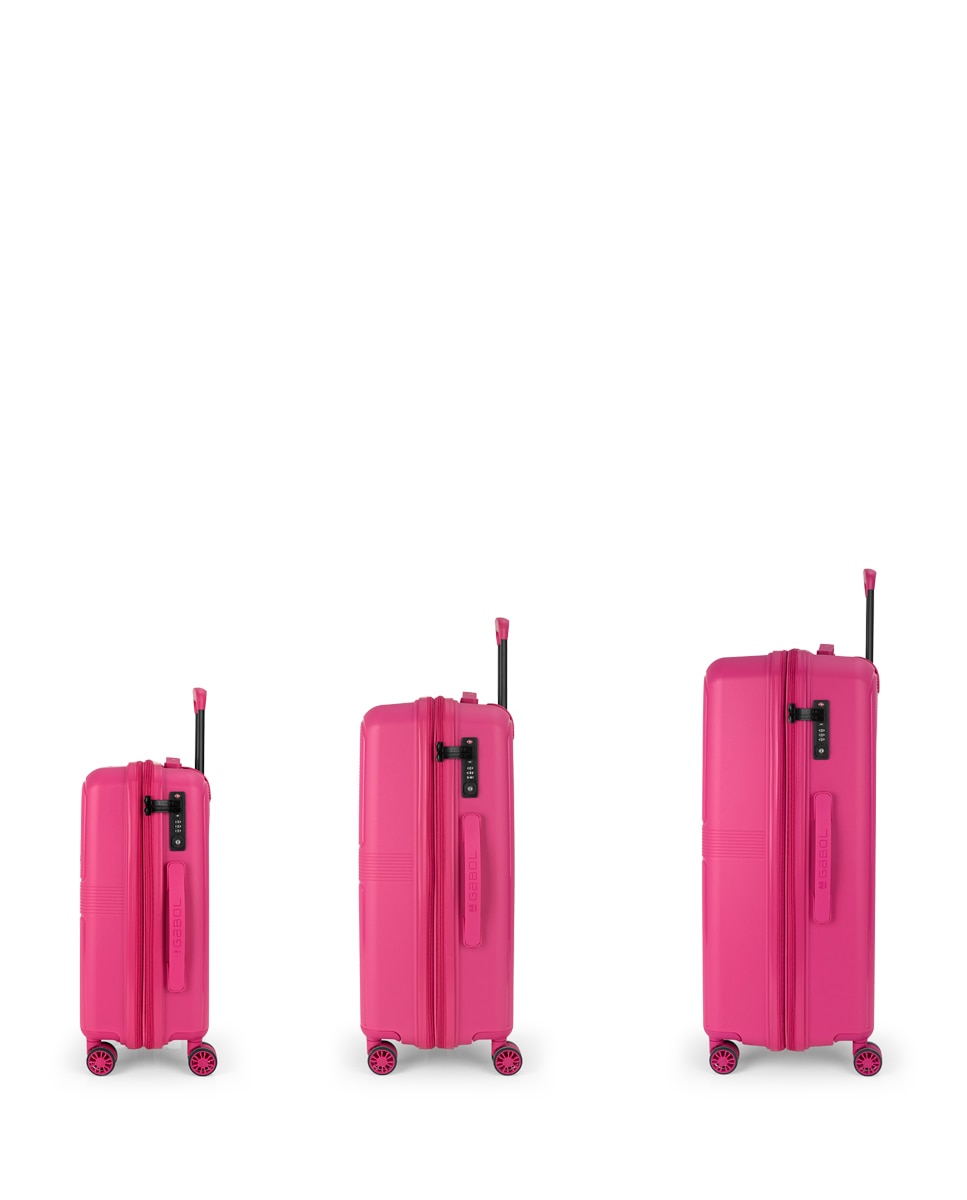 Conjunto de Malas Expansíveis (cabine, Média e Grande) Steady, com Capacidade Até 195 L Fúcsia-2