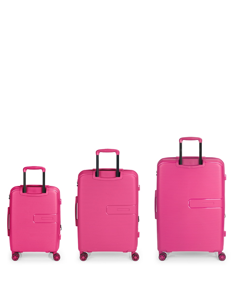 Conjunto de Malas Expansíveis (cabine, Média e Grande) Steady, com Capacidade Até 195 L Fúcsia-3