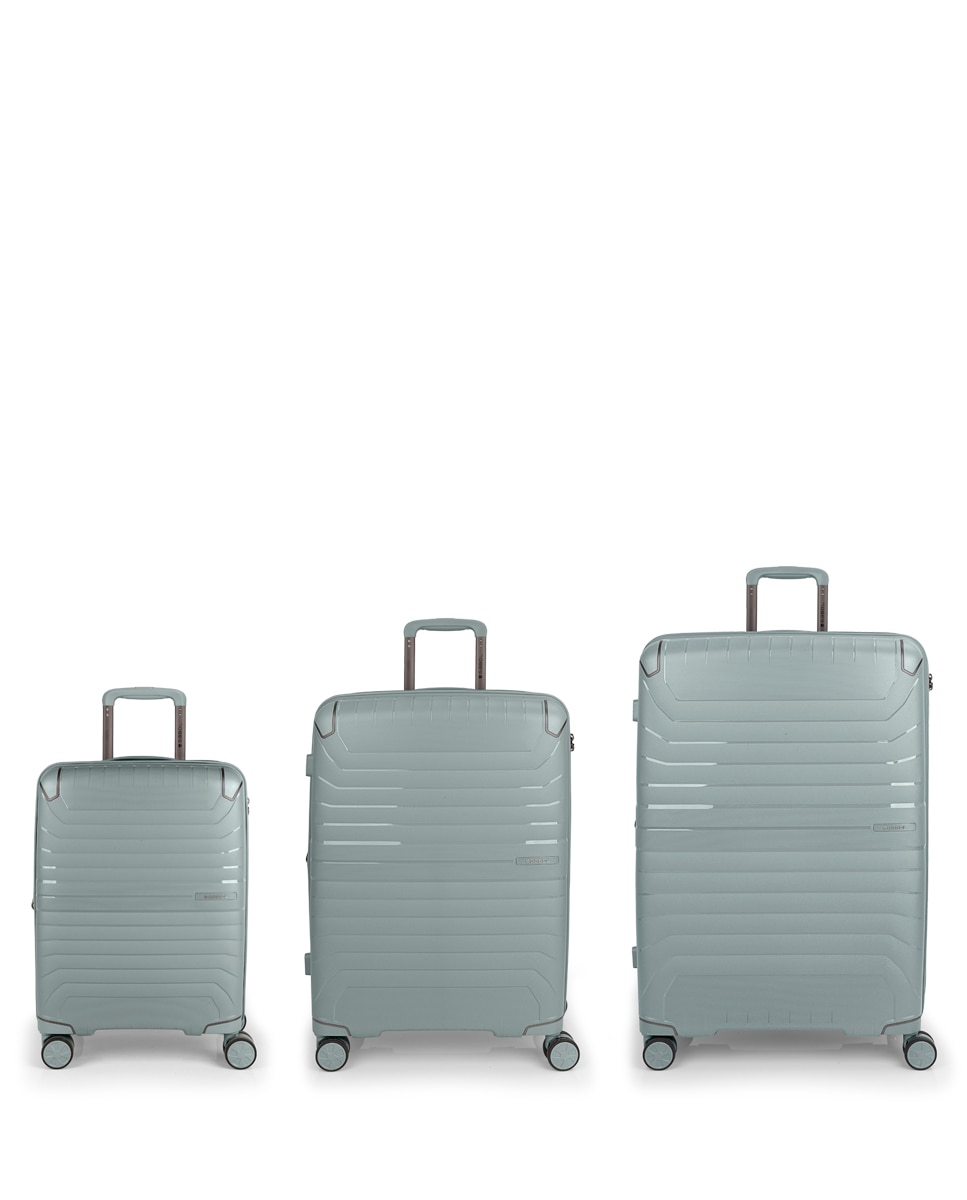 Conjunto de 3 Malas (cabine, Média e Grande) Expansível Crosby com Capacidade Até 240l Verde-1