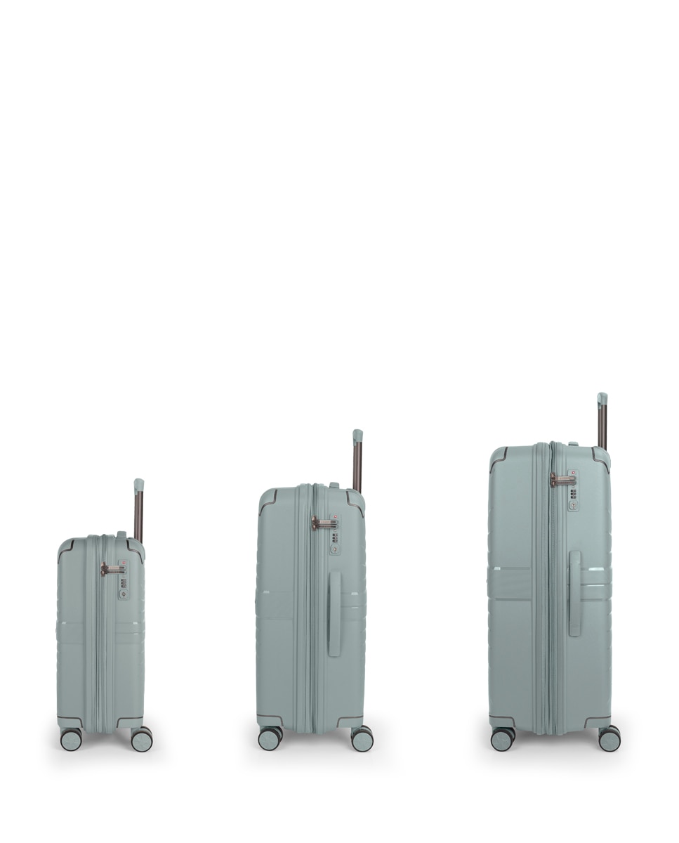 Conjunto de 3 Malas (cabine, Média e Grande) Expansível Crosby com Capacidade Até 240l Verde-2