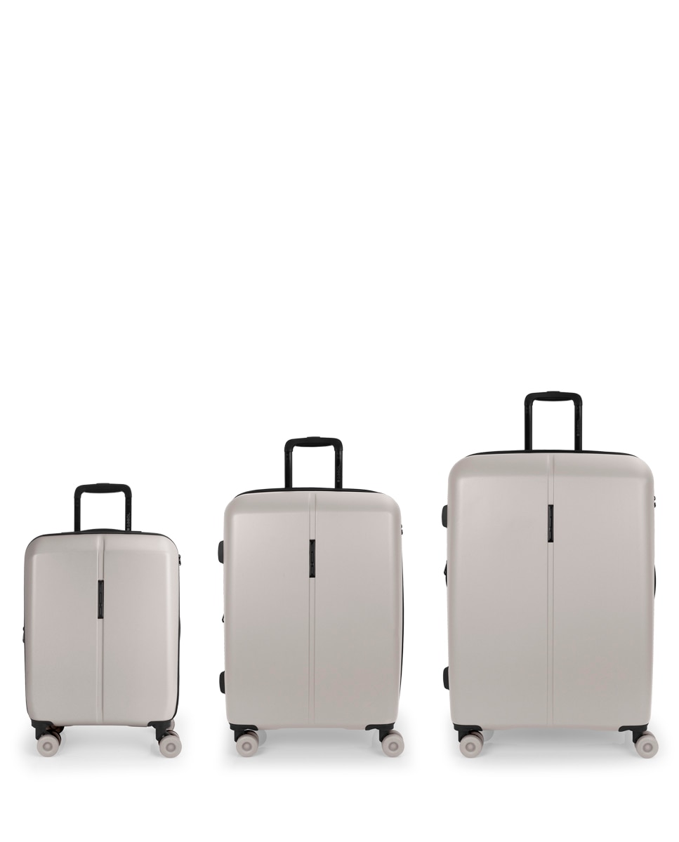 Conjunto de 3 Malas (cabine, Média e Grande) Expansível Pacific com Capacidade Até 209l Bege-1