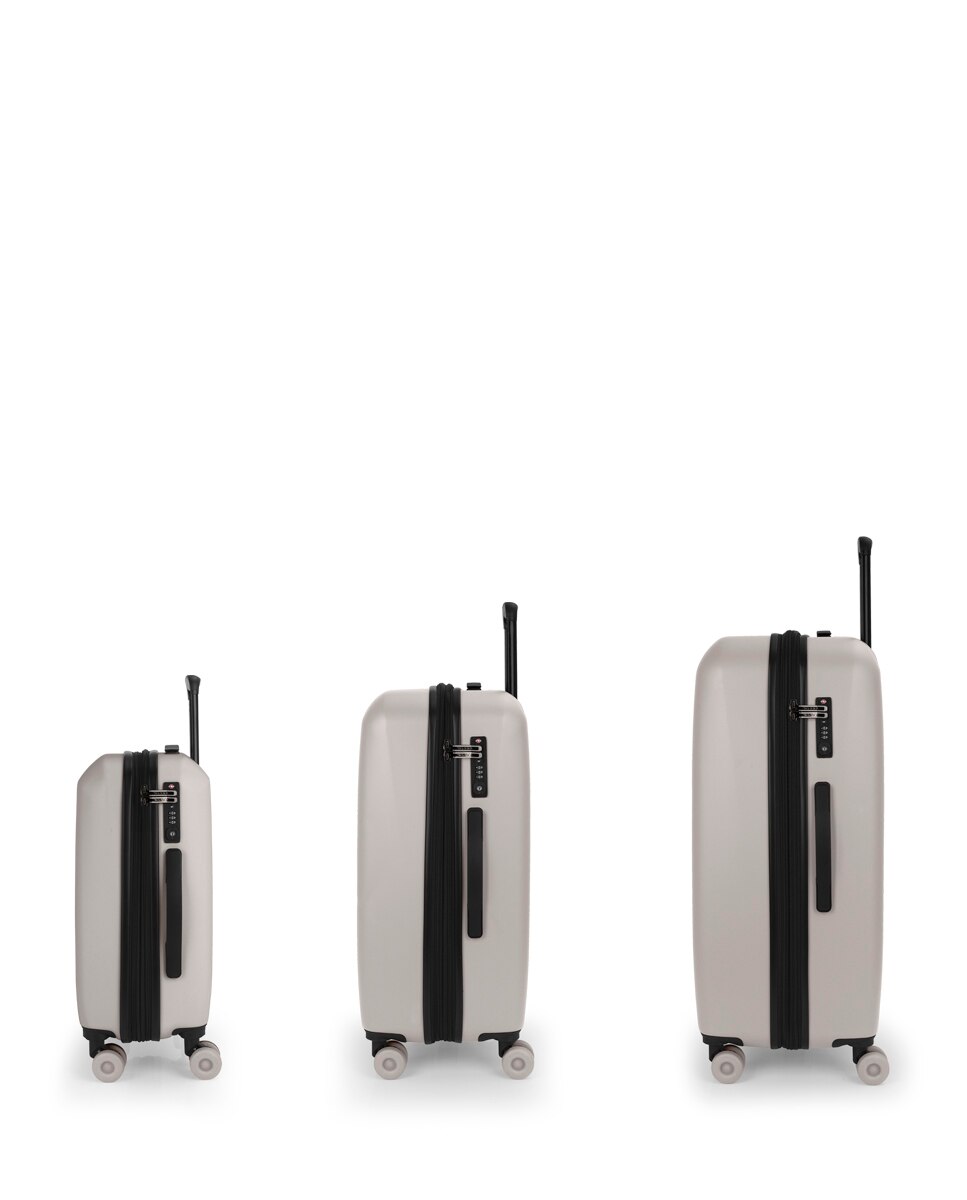 Conjunto de 3 Malas (cabine, Média e Grande) Expansível Pacific com Capacidade Até 209l Bege-2