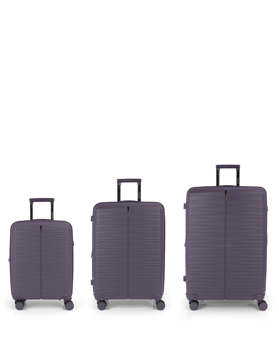 Conjunto de 3 Malas (cabine, Média e Grande) Expansível Bridge com Capacidade Até 233l Roxo-1