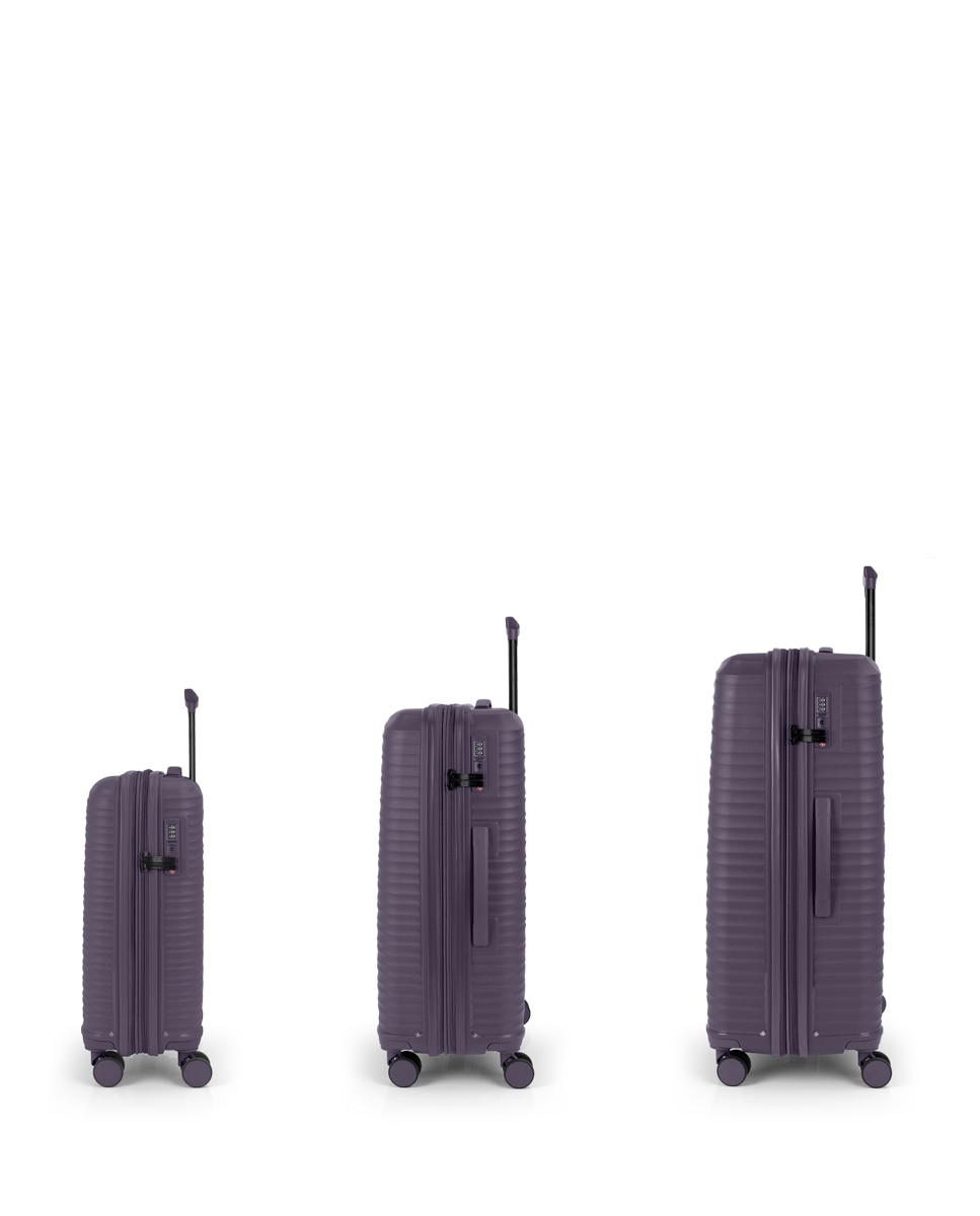 Conjunto de 3 Malas (cabine, Média e Grande) Expansível Bridge com Capacidade Até 233l Roxo-2