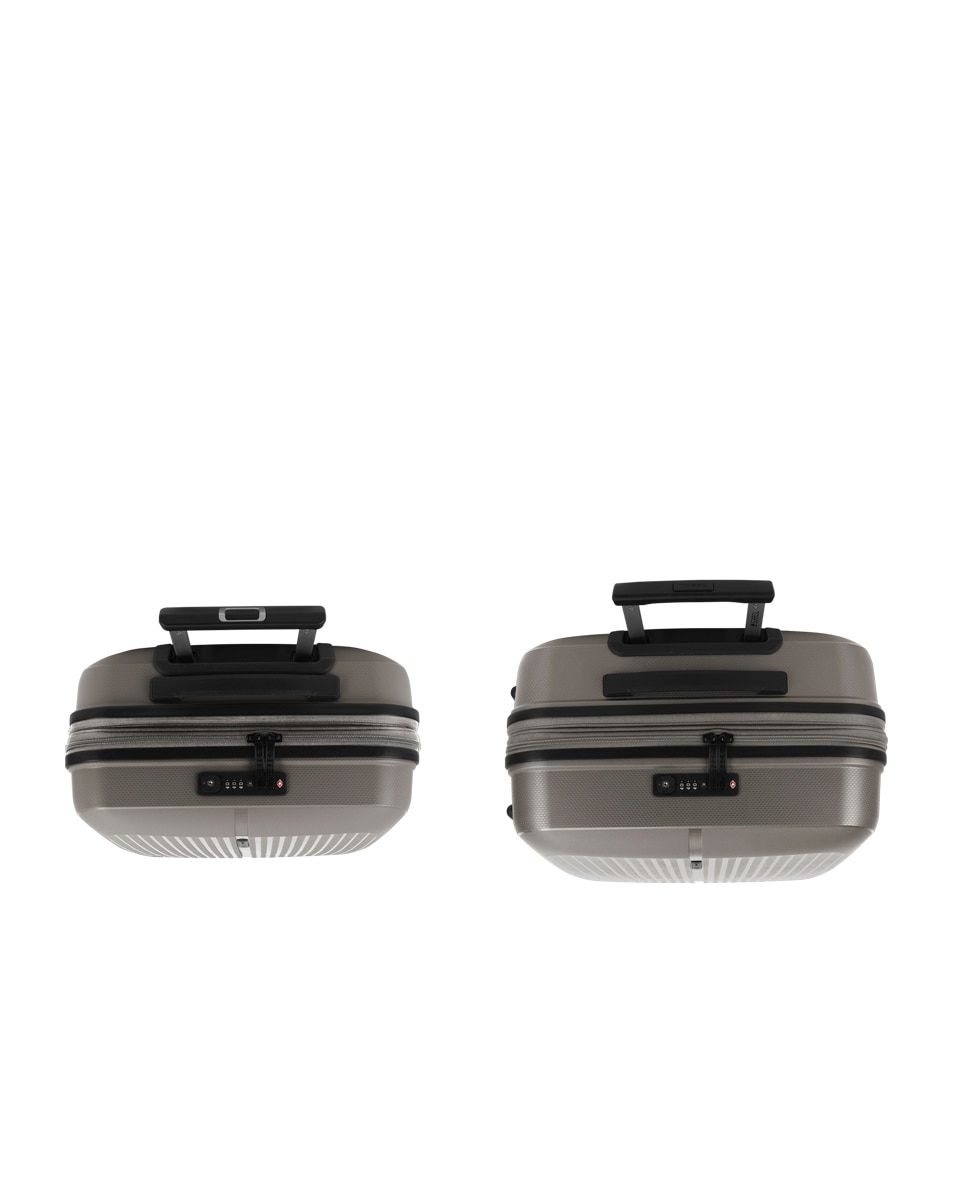 Conjunto de Malas (cabine e Média) Expansíveis Brooklyn Rígidas com Capacidade Até 112,5 L Champanhe-4