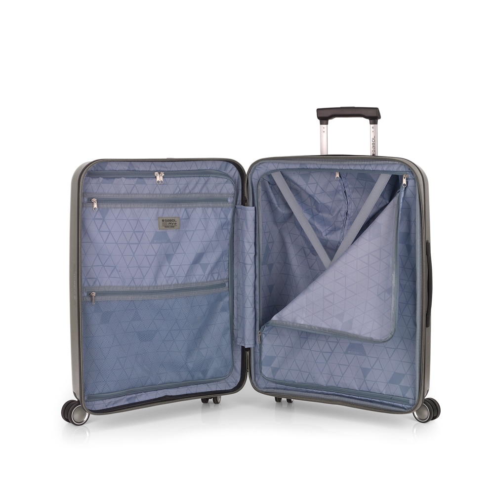 Conjunto de Malas (cabine e Média) Expansíveis Brooklyn Rígidas com Capacidade Até 112,5 L Champanhe-5