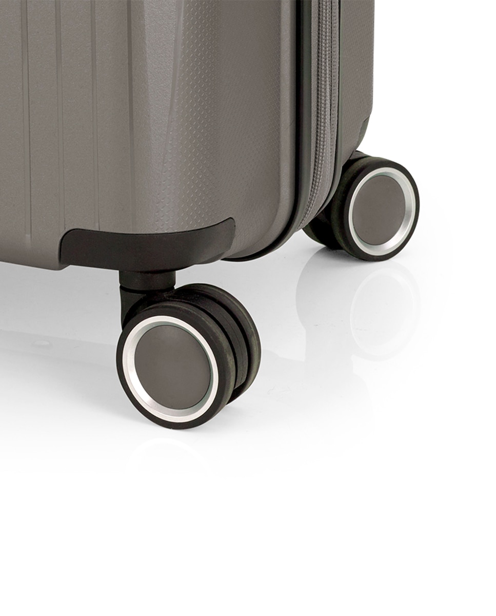 Conjunto de Malas (cabine e Média) Expansíveis Brooklyn Rígidas com Capacidade Até 112,5 L Champanhe-6