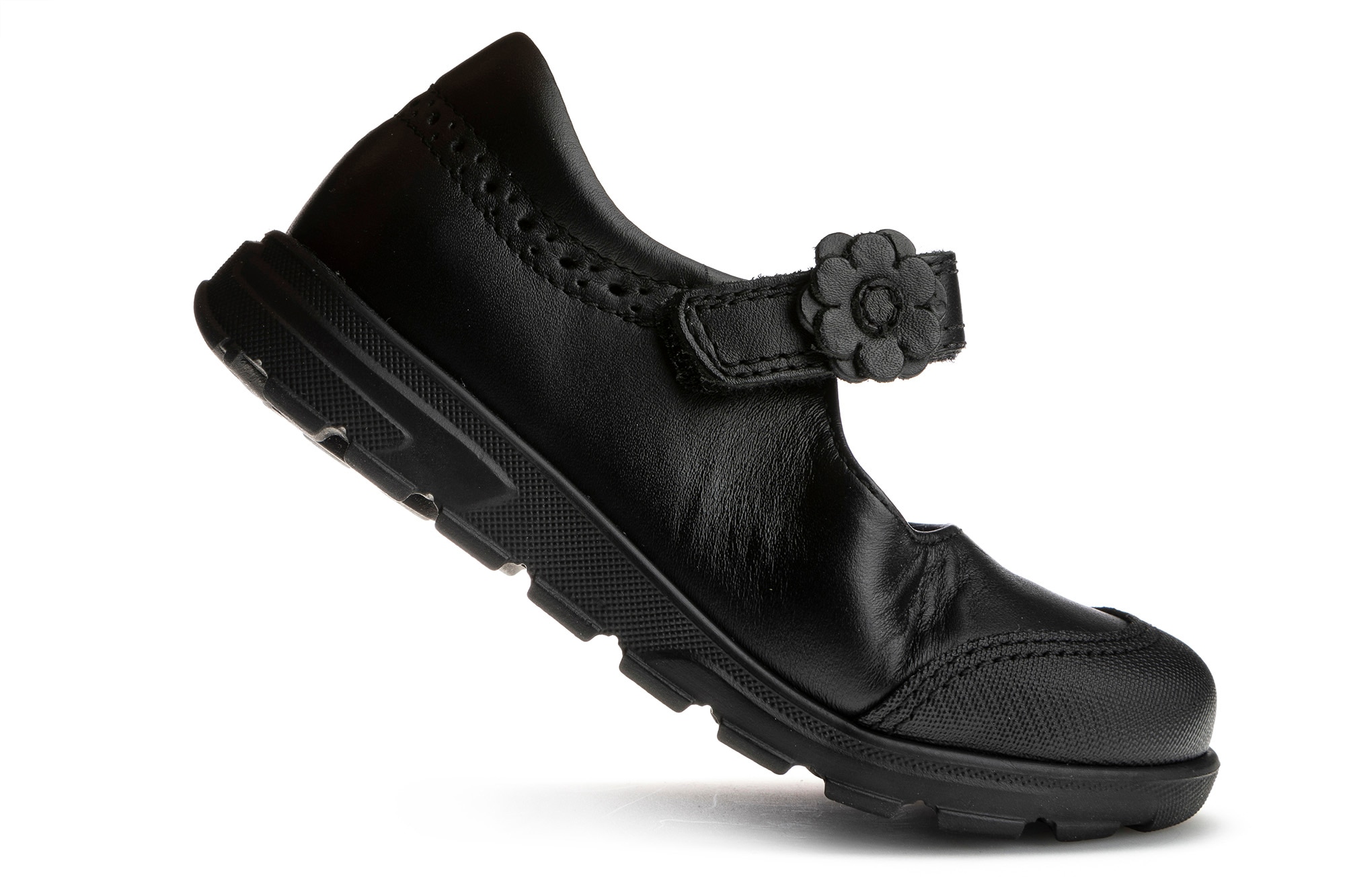 Sapatos de Presilha Infantil Pablosky de Pele com Velcro para a Escola Preto-2