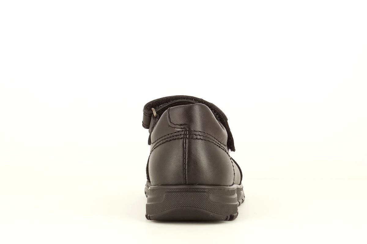 Sapatos de Presilha Infantil de Pele com Velcro Preto-3
