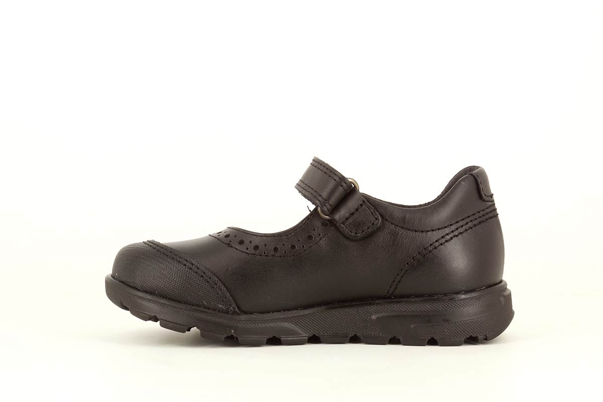 Sapatos de Presilha Infantil de Pele com Velcro Preto-4