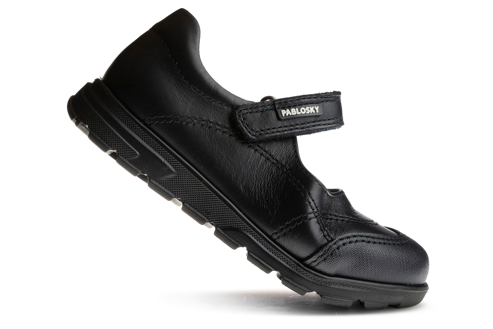 Sapatos de presilha castanhos com fecho aderente Pablosky Azul-2