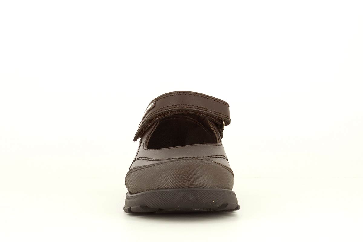 Sapatos de presilha castanhos com fecho aderente Castanho-5