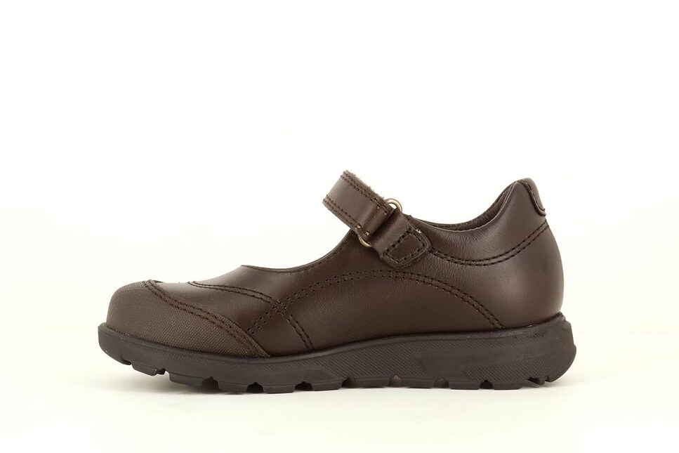 Sapatos de presilha castanhos com fecho aderente Castanho-4