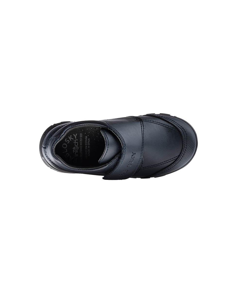 Mocassins Infantil de Pele com Velcro Pablosky Azul-3