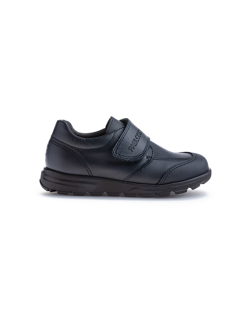 Mocassins Infantil de Pele com Velcro Pablosky Azul-6