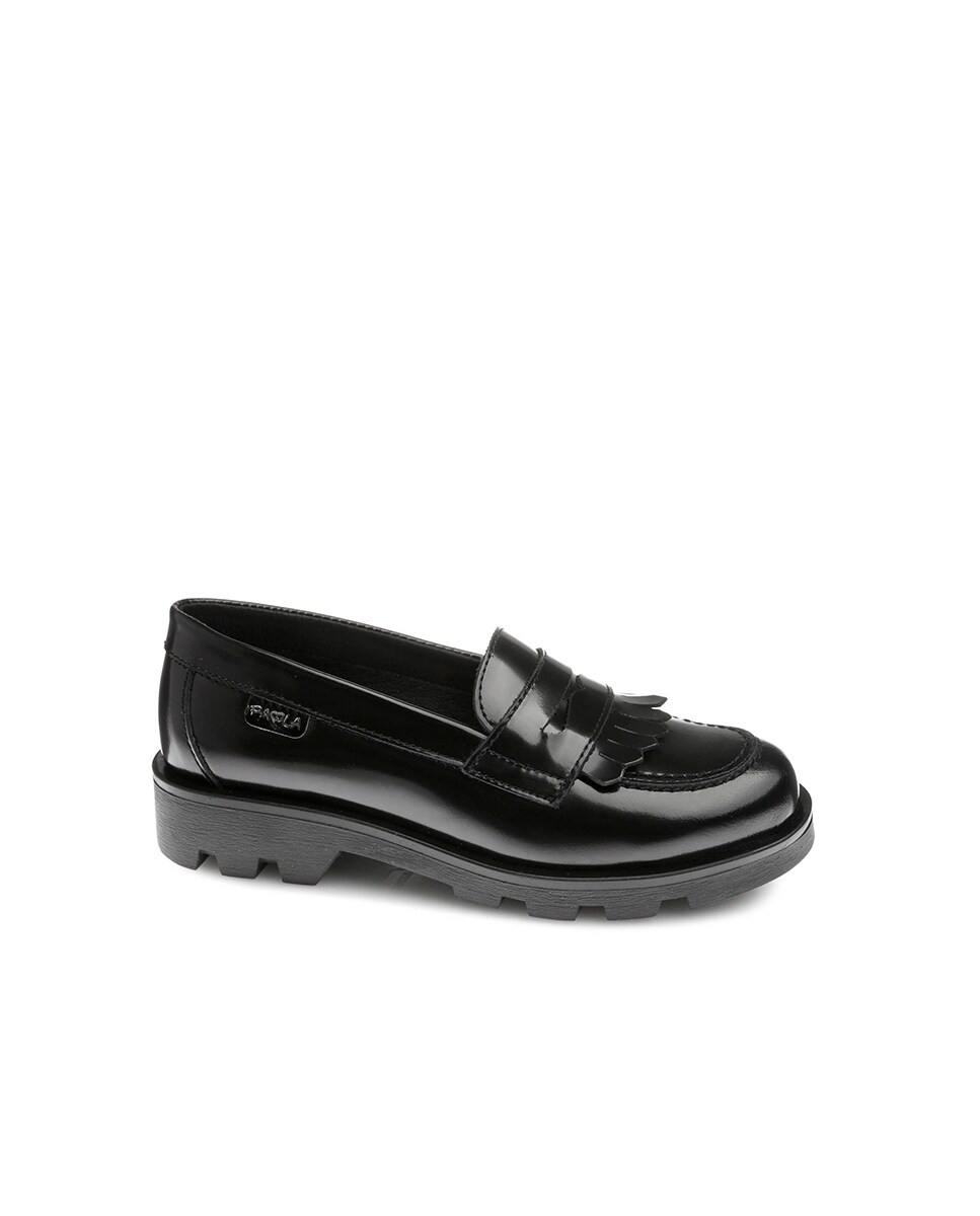 Mocassins em pele de bovino pretos Preto-1