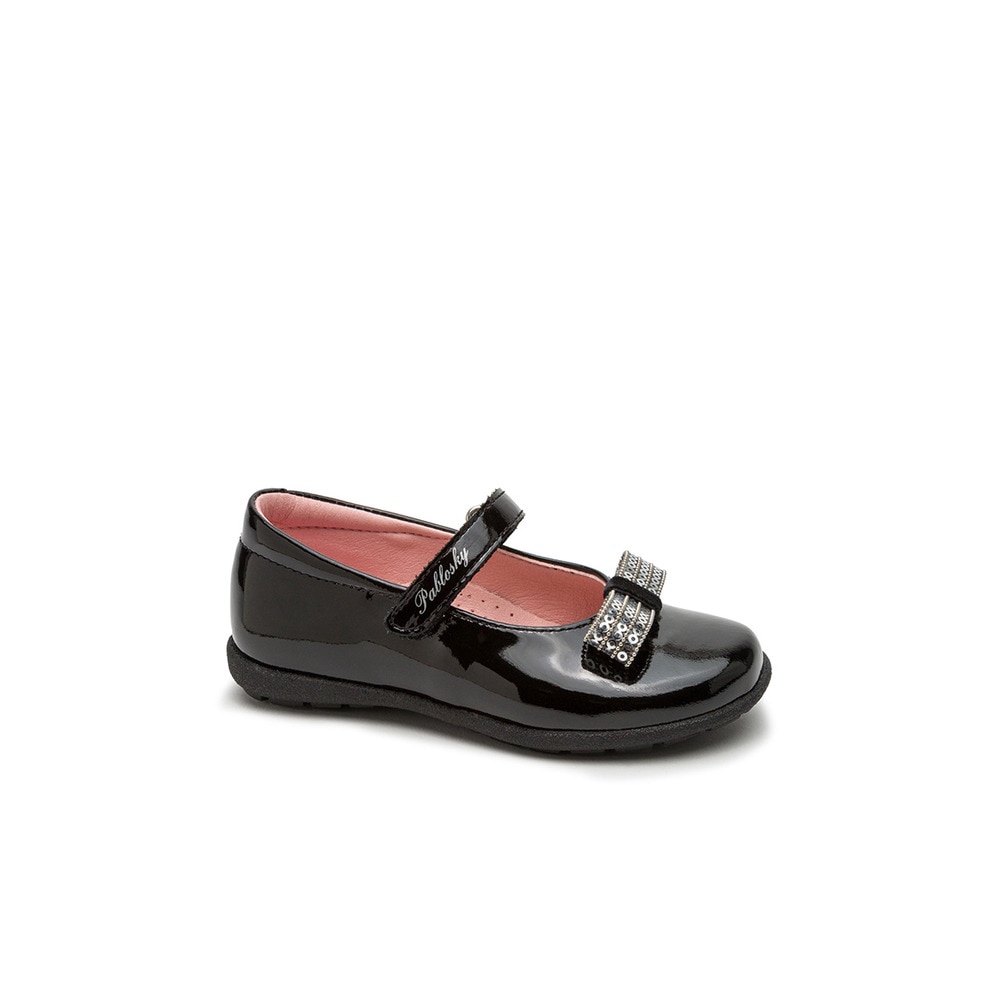 Sabrinas e Sapatos de Presilha de menina em cor preto de pele Pablosky Preto-1