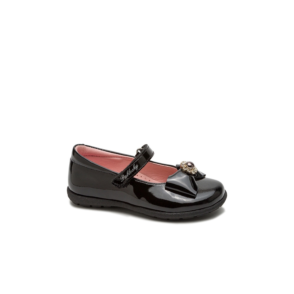 Sabrinas e Sapatos de Presilha de menina em cor preto de pele Pablosky Preto-1