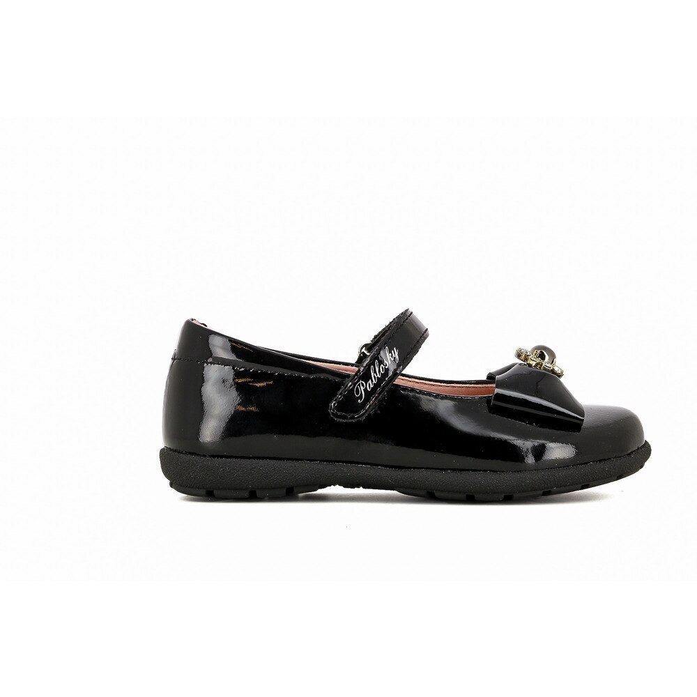 Sabrinas e Sapatos de Presilha de menina em cor preto de pele Pablosky Preto-5