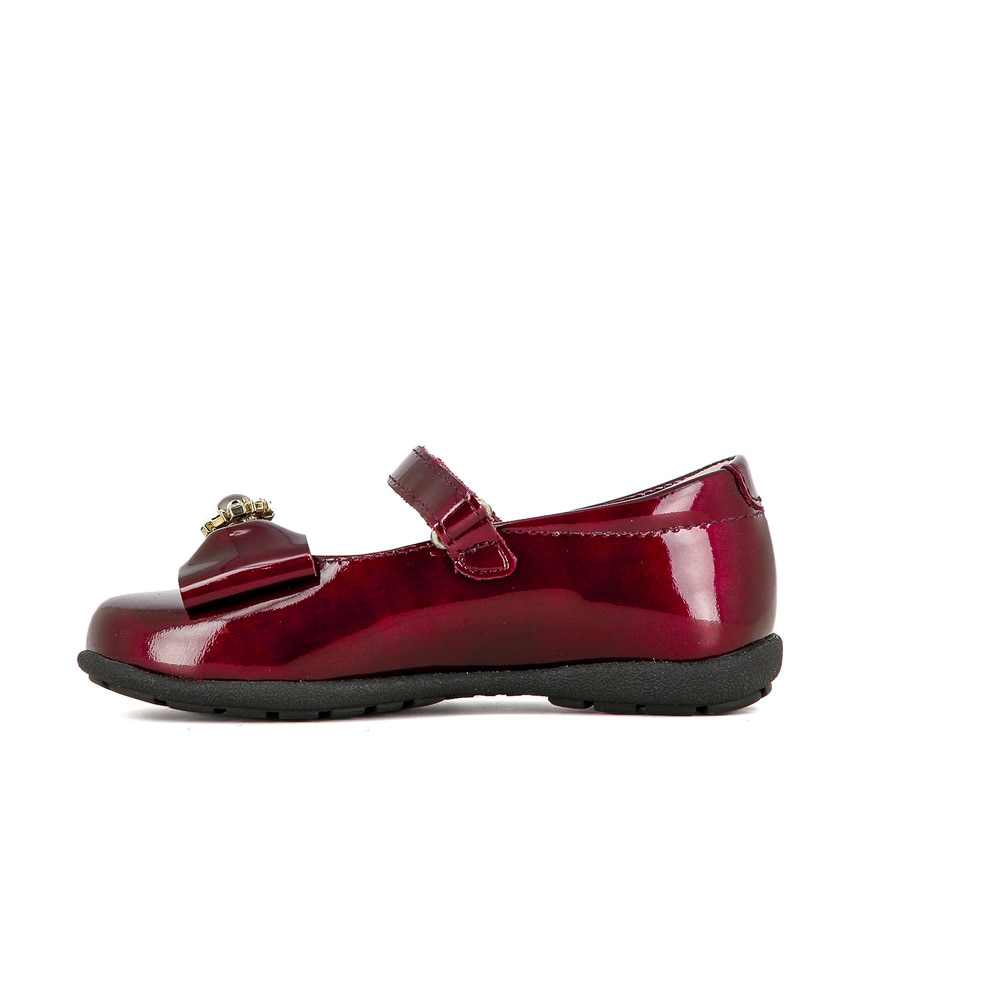 Sabrinas e Sapatos de Presilha de menina em cor vermelho de pele Pablosky Bordeaux-4