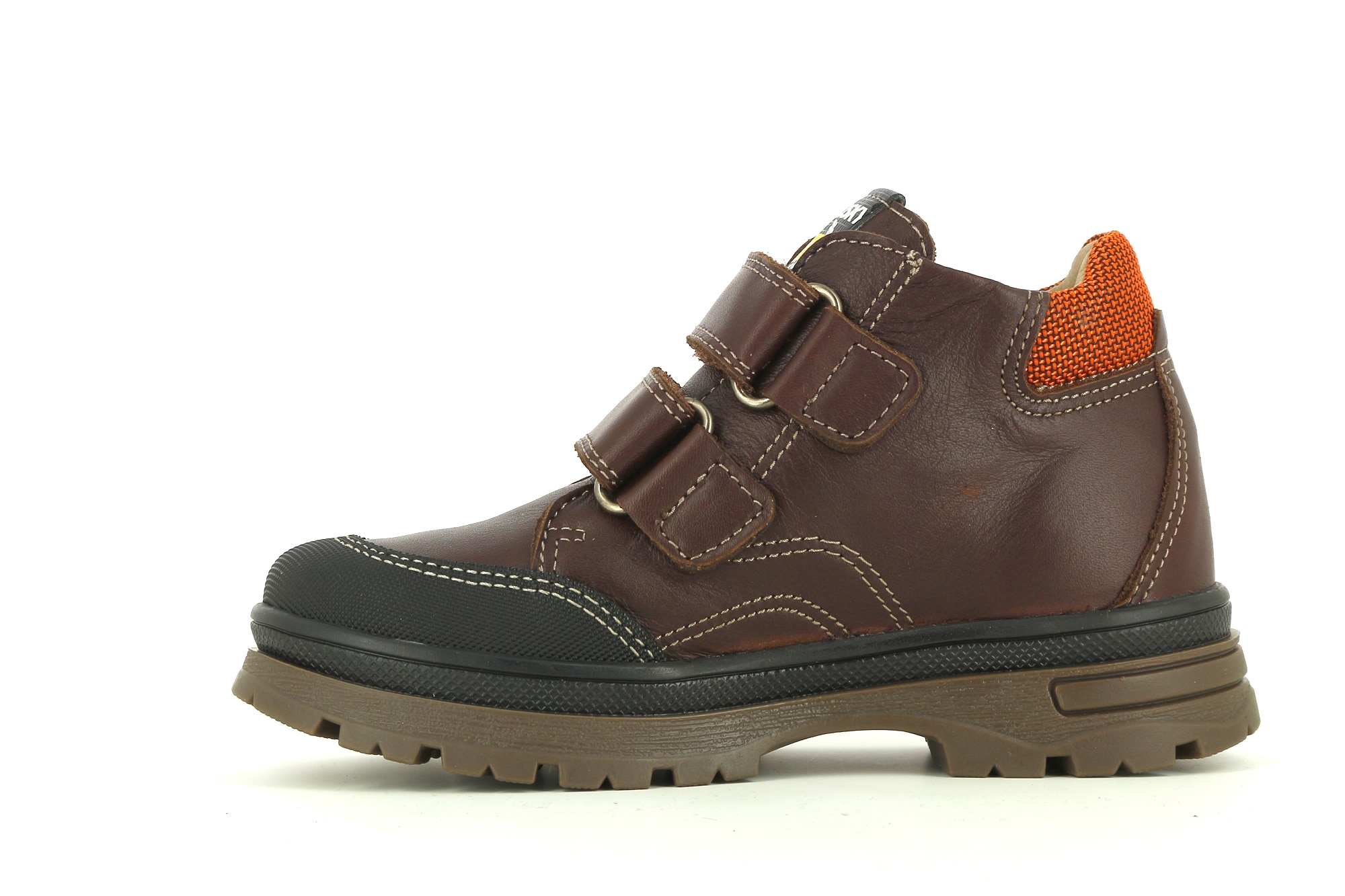 Botas Infantil de Pele com Velcro Pablosky Castanho-4