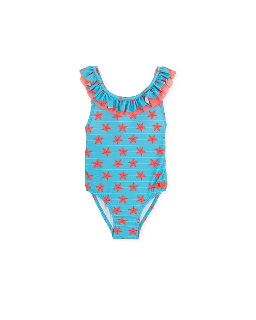 Imagem 0 de Fato de Banho de Bebé com Folhos e Estampado de Estrelas