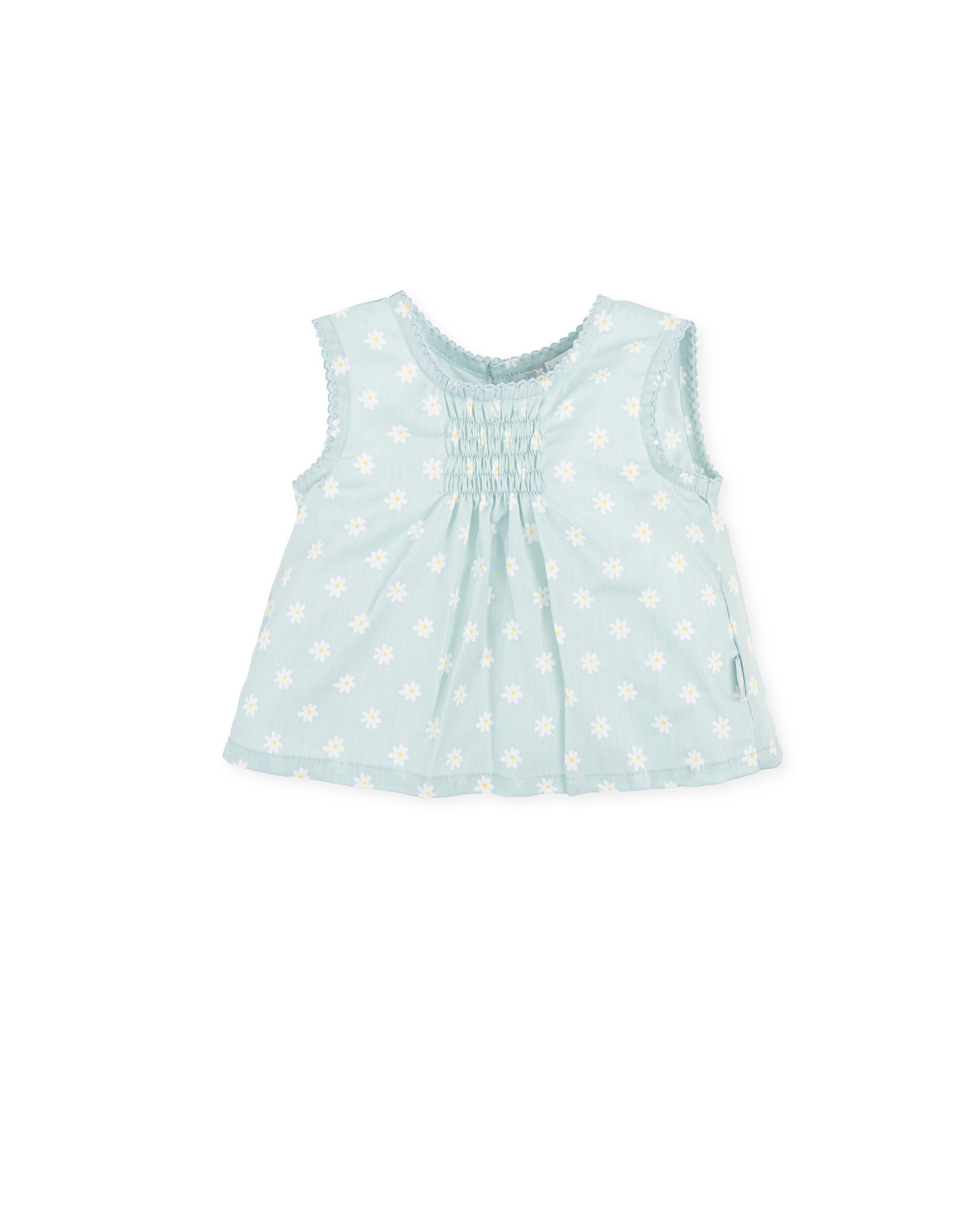 Blusa de Bebé com Estampado de Margaridas Tutto Piccolo Azul-claro-1