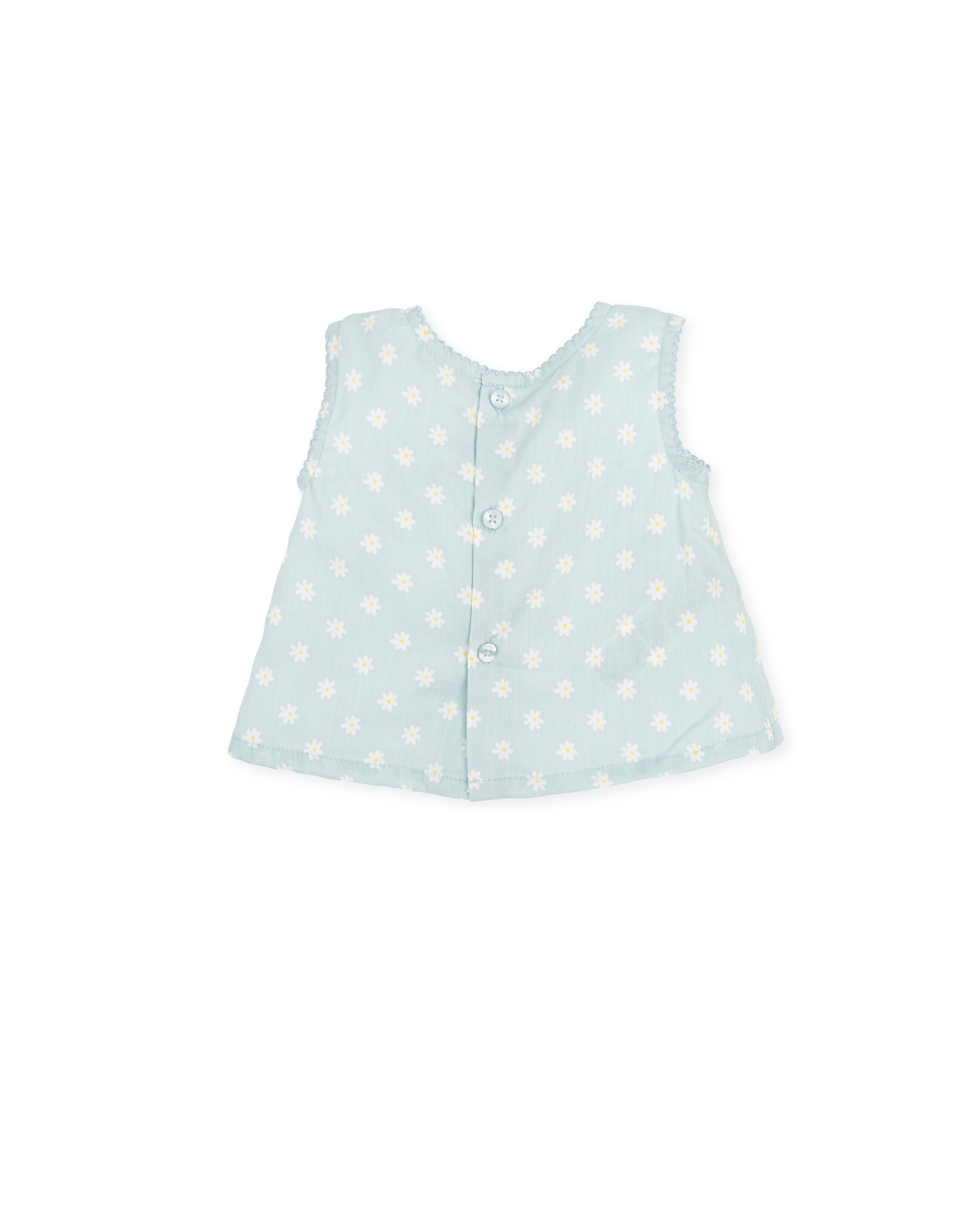 Blusa de Bebé com Estampado de Margaridas Tutto Piccolo Azul-claro-2