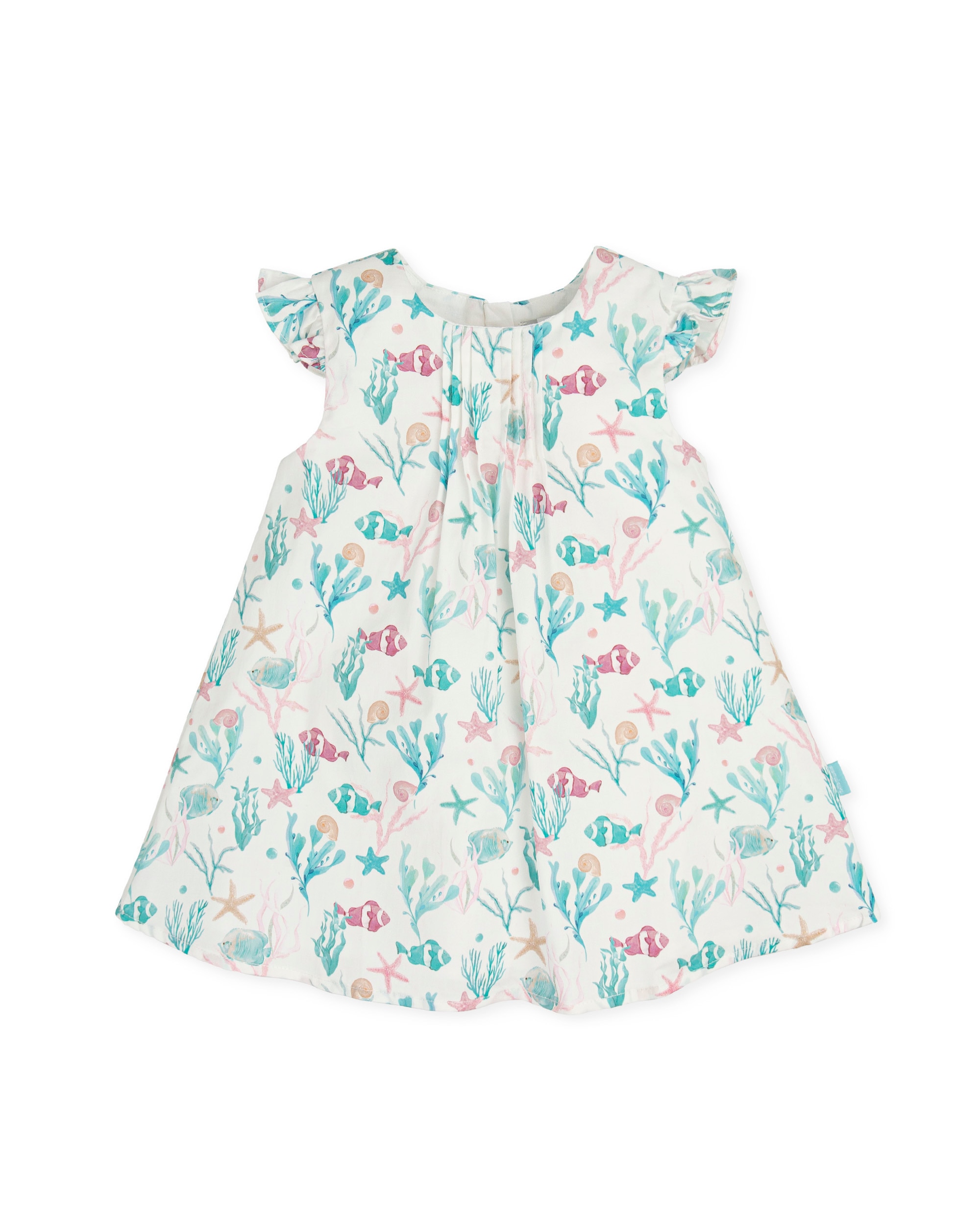 Imagem 0 de Vestido de Manga Curta com Estampado Oceânico