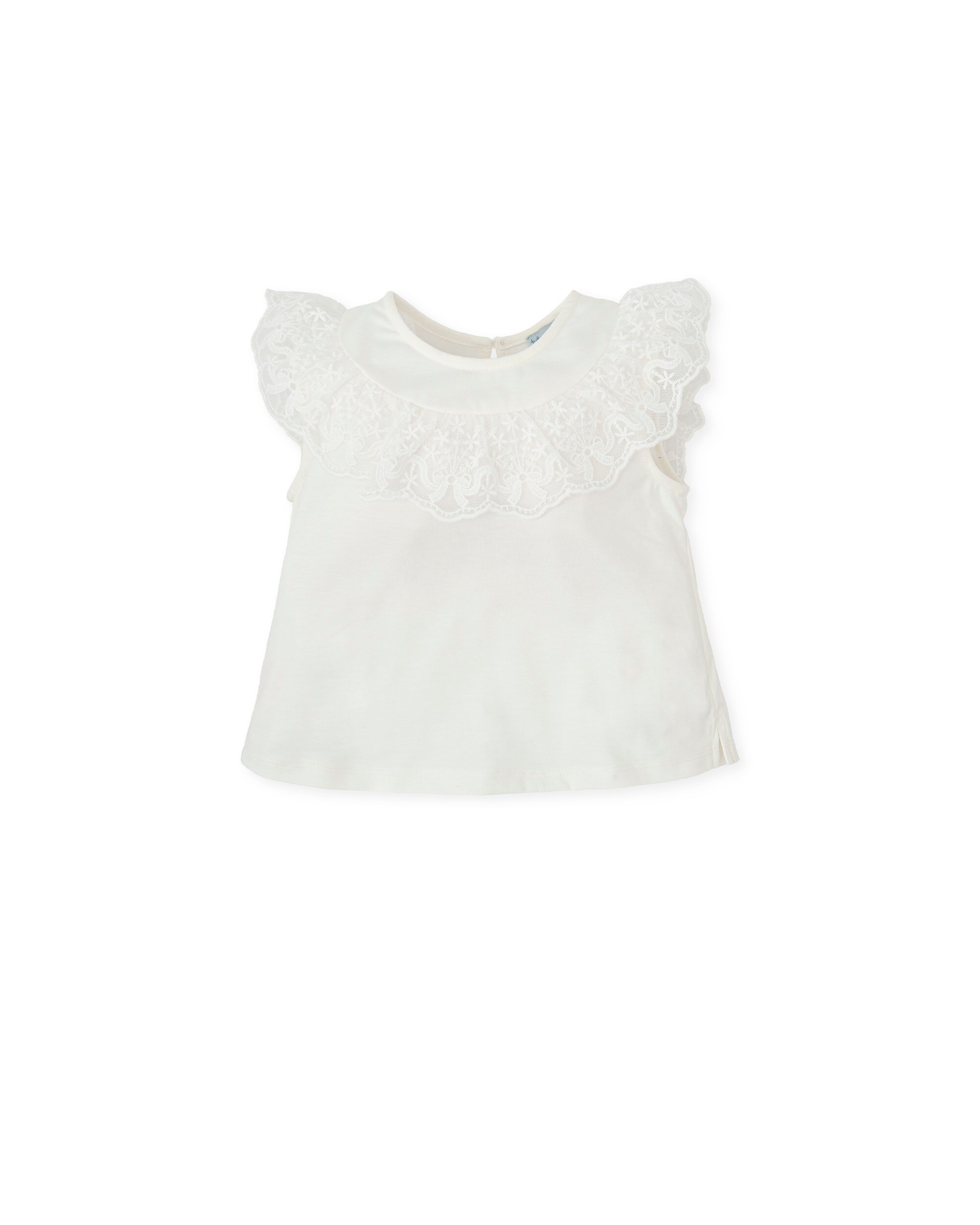 T-shirt Infantil com Renda - Branco Tutto Piccolo Branco-1