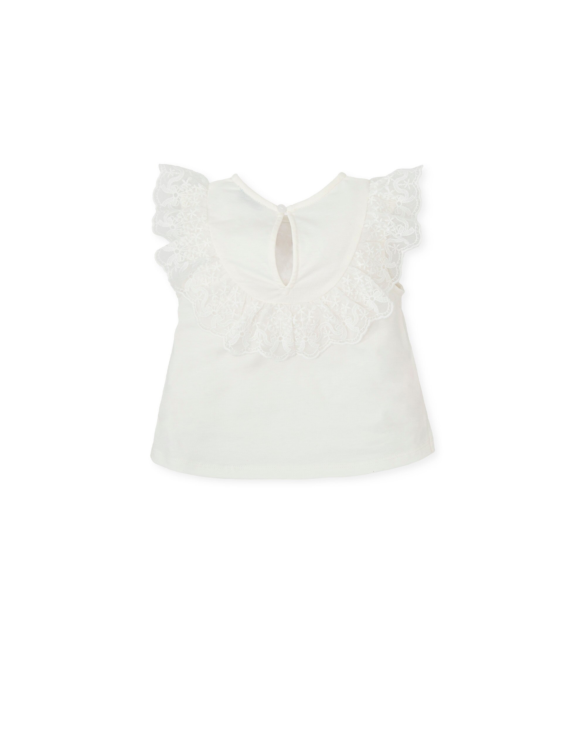 T-shirt Infantil com Renda - Branco Tutto Piccolo Branco-2