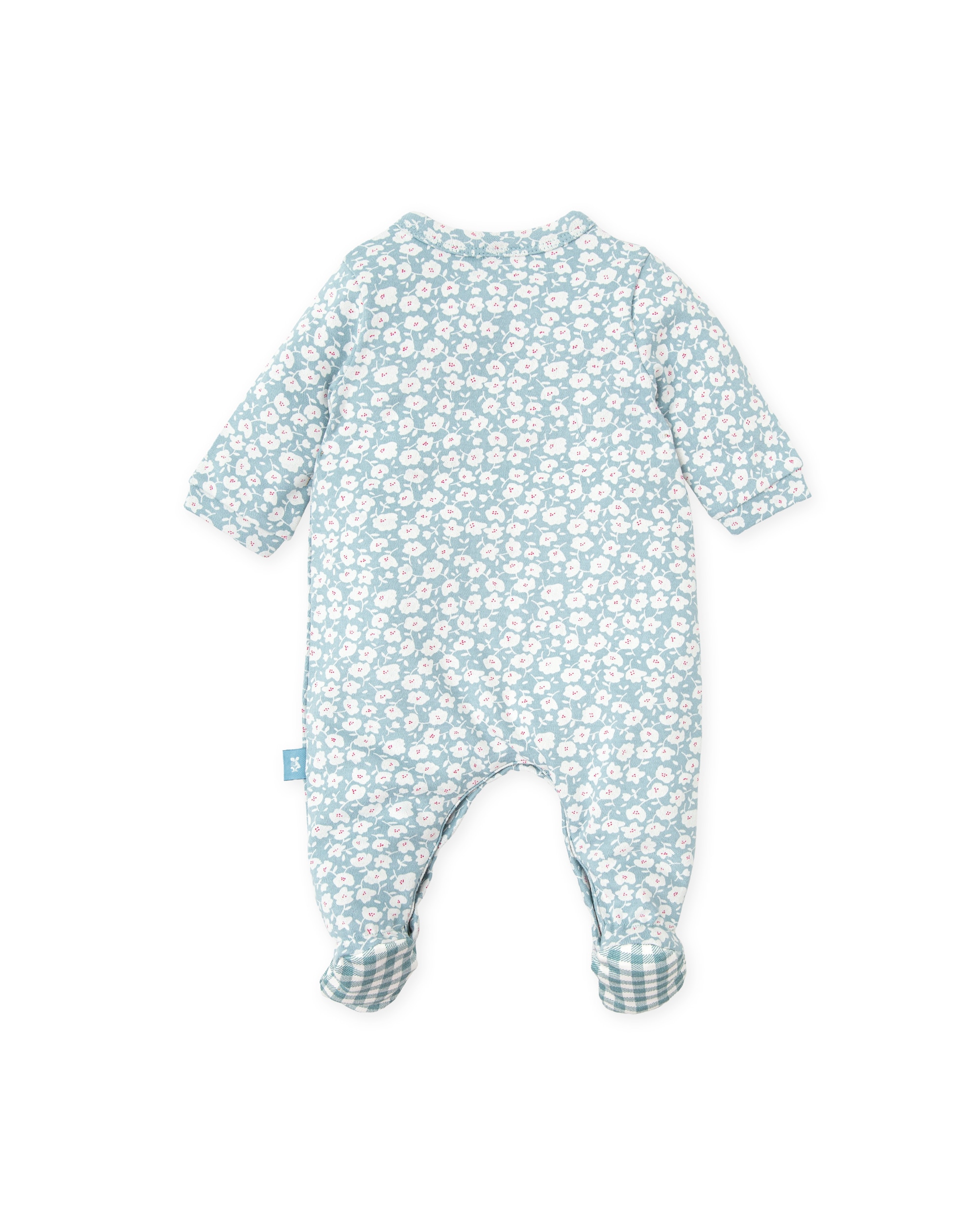 Babygrow para Bebé Comprido com Pé em Verde com Estampado de Flores Verde-2