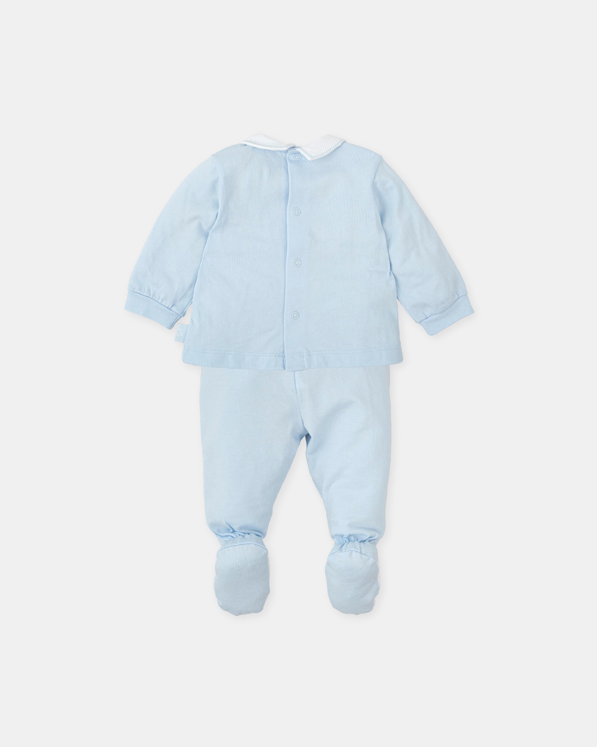 Conjunto para Bebé 2 Peças em Azul Céu com Pregas Azul-celeste-2