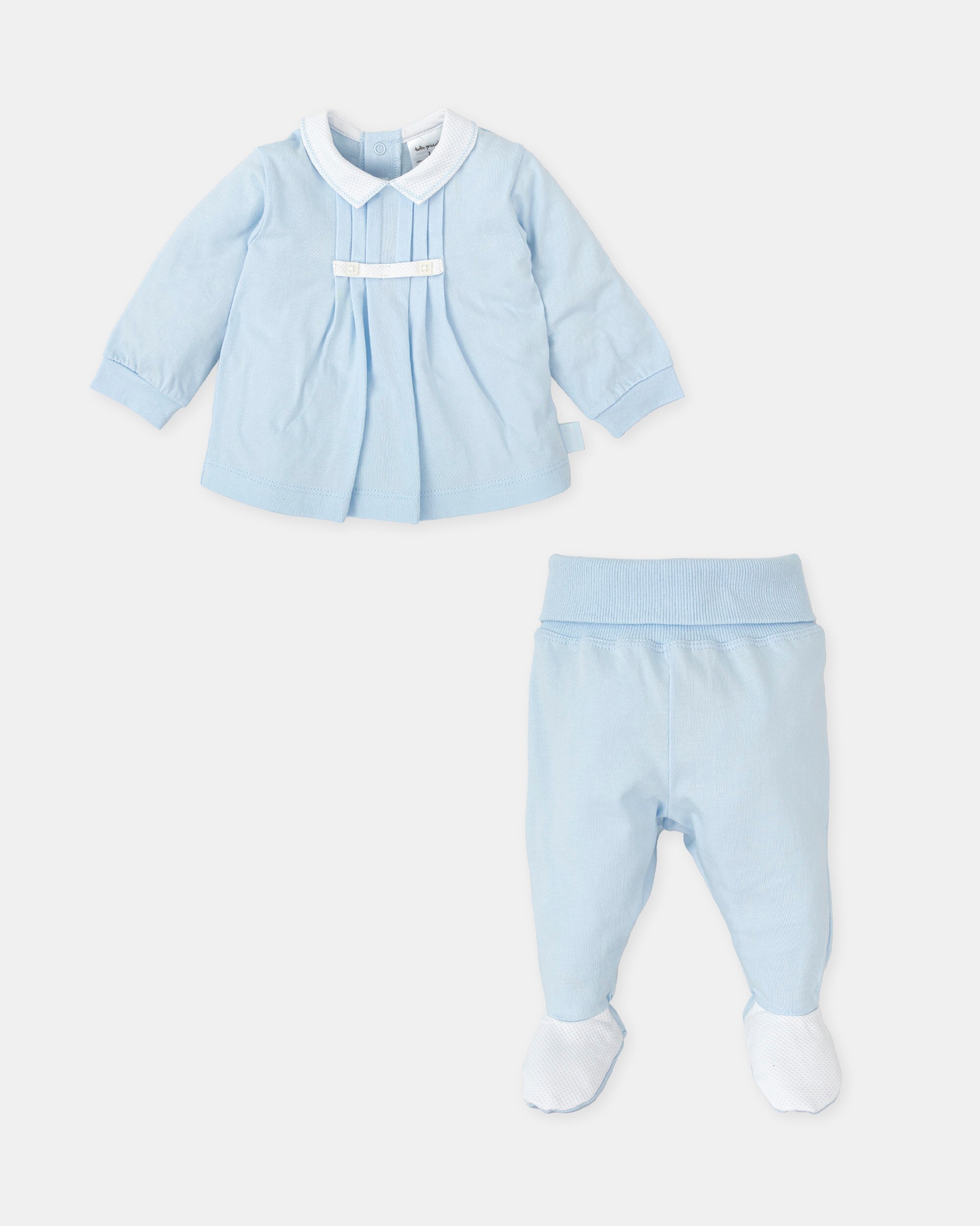 Conjunto para Bebé 2 Peças em Azul Céu com Pregas Azul-celeste-3
