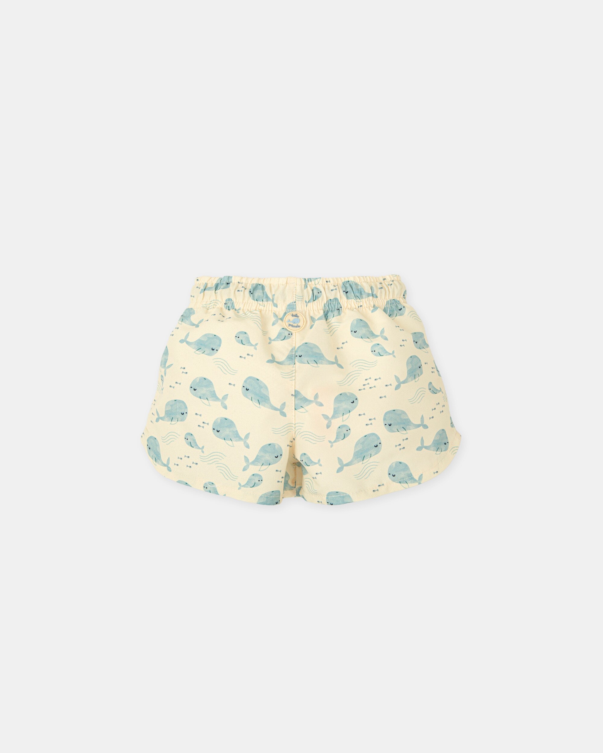 Fato de Banho Infantil com Estampado Peixes Amarelo Amarelo-limão-2