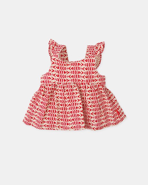 Imagem 0 de Top Infantil com Folhos e Estampado de Peixes