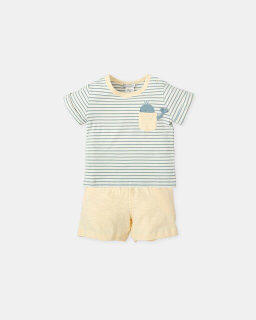 Imagem 0 de Conjunto de Bebé 2 Peças Motivo Baleia em Cor em Amarelo