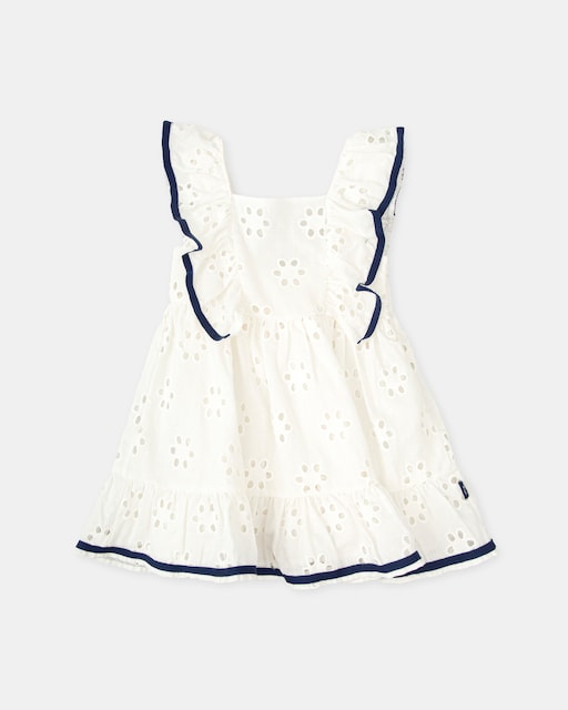 Imagem 0 de Vestido Infantil com Folhos e Bordado de Flores
