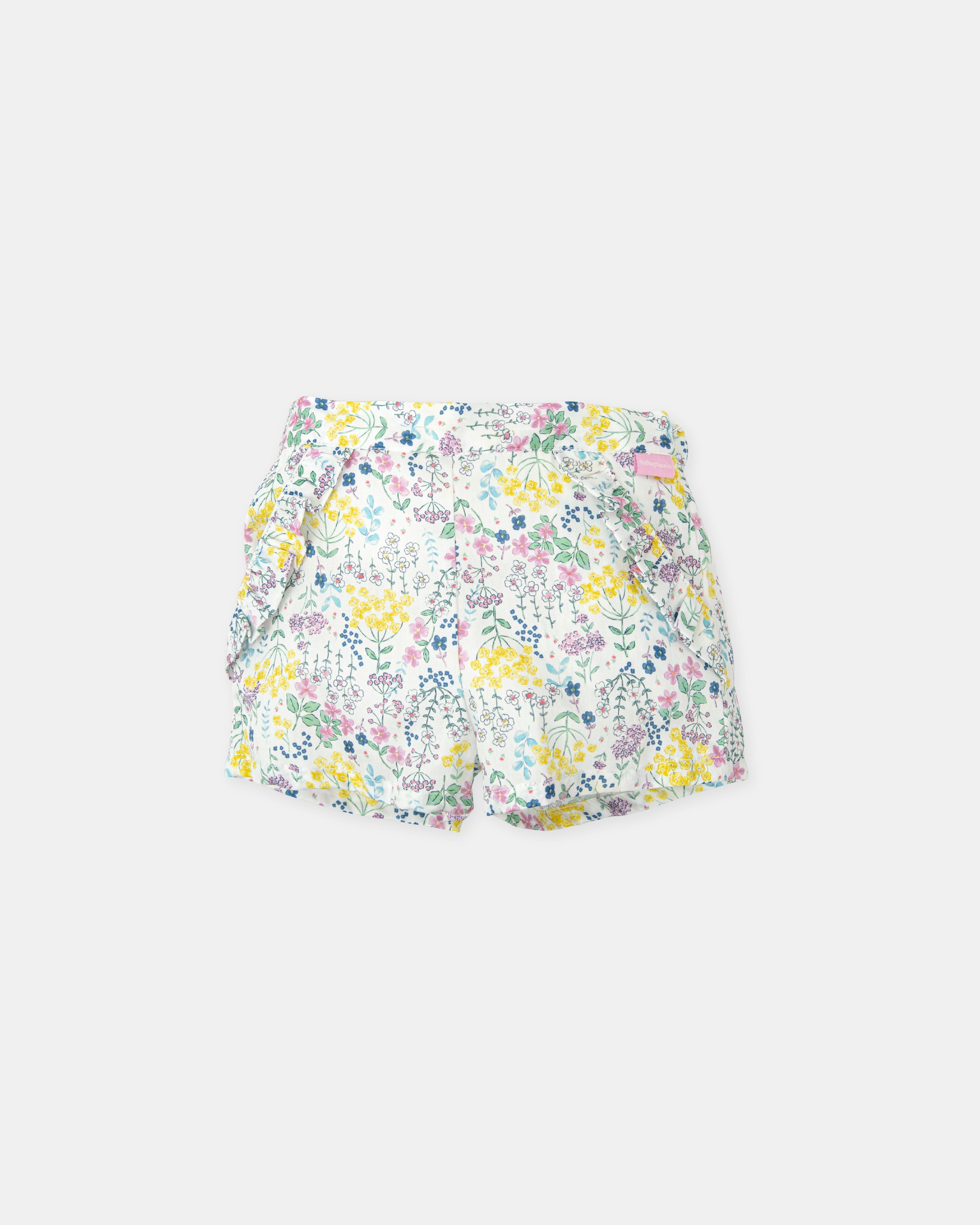 Short para Bebé com Folhos e Estampado de Flores Multicolor-1