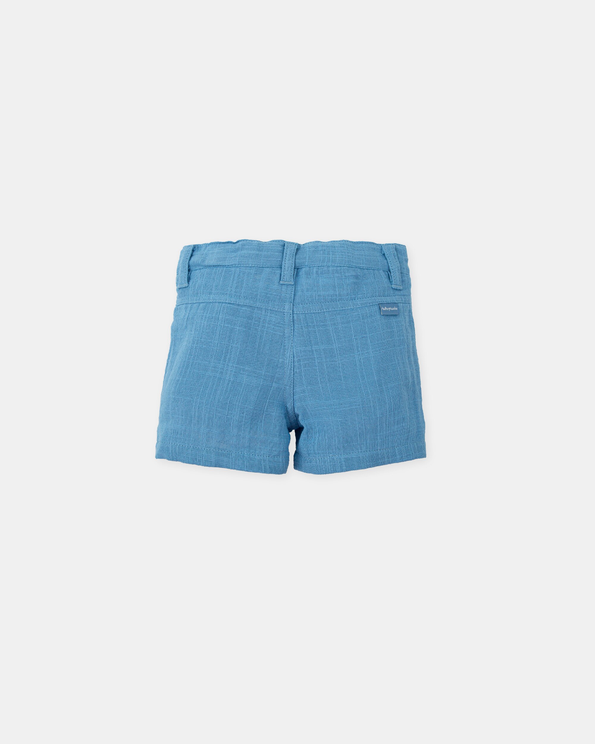 Bermudas Infantil 100% Algodão em Azul Atlântico Tutto Piccolo Azul-antiquário-2