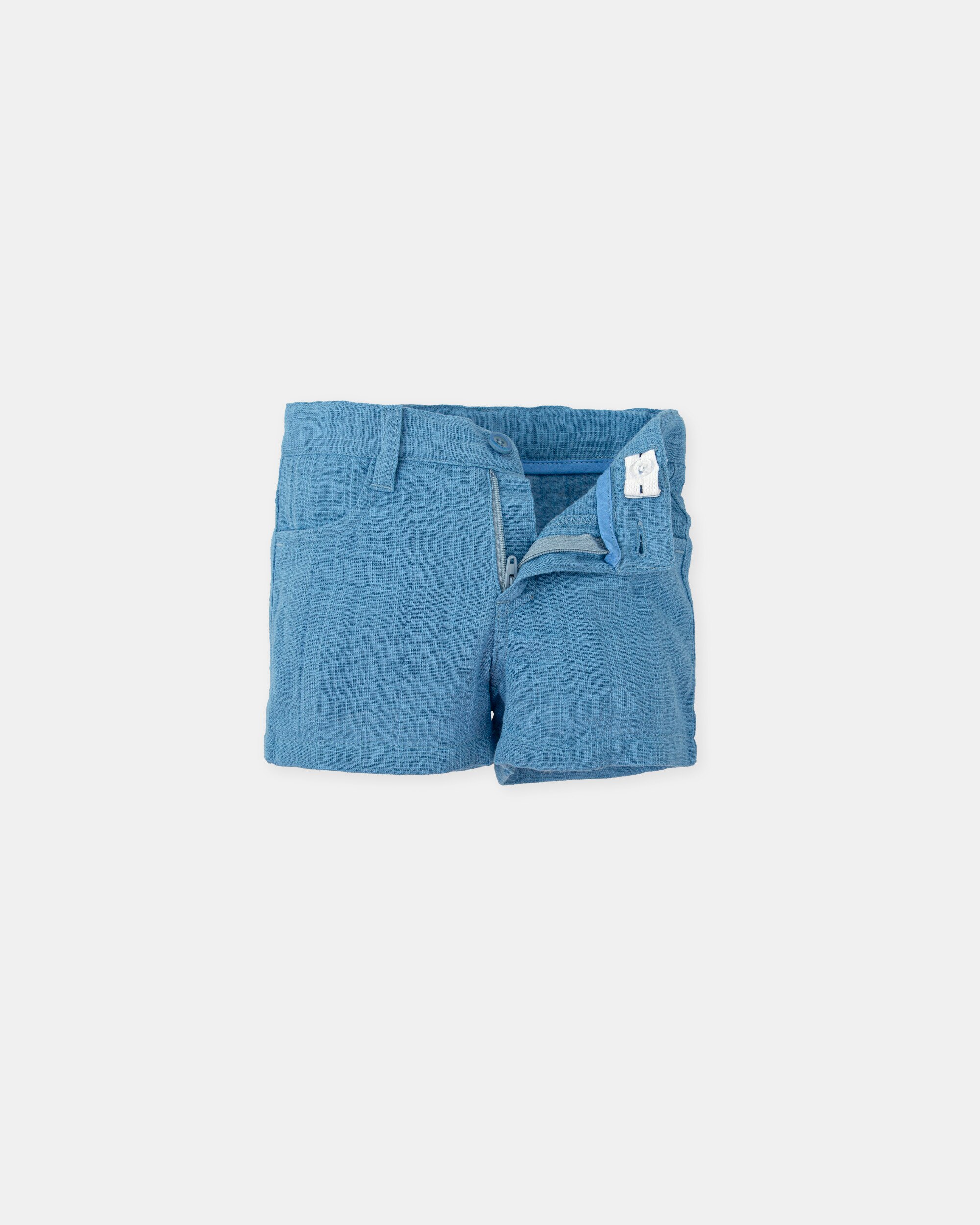 Bermudas Infantil 100% Algodão em Azul Atlântico Tutto Piccolo Azul-antiquário-3